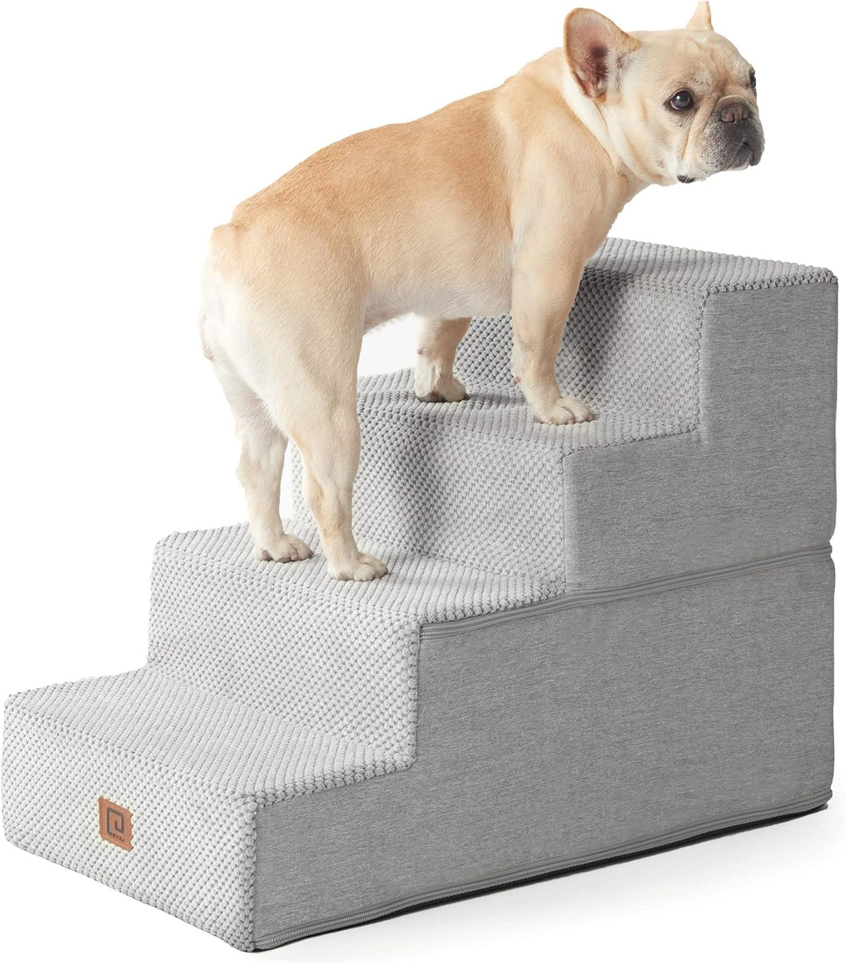 EHEYCIGA Dog Stairs for Bed 18" H, 4-Step Dog Steps for High Bed, Pet Steps for Small Dogs and