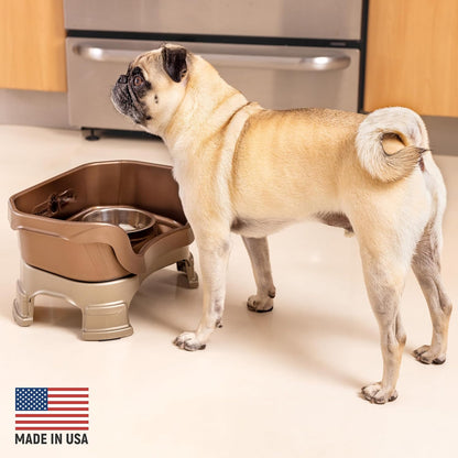 Neater Feeder Deluxe Mess Proof Dog Bowls Elevated for Small Breeds – Made in USA – No Spill Raised
