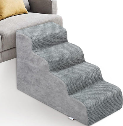 Dog Stairs for Small Dogs - High Density Foam Dog Ramp, Extra Wide Pet Steps with Non-Slip Bottom