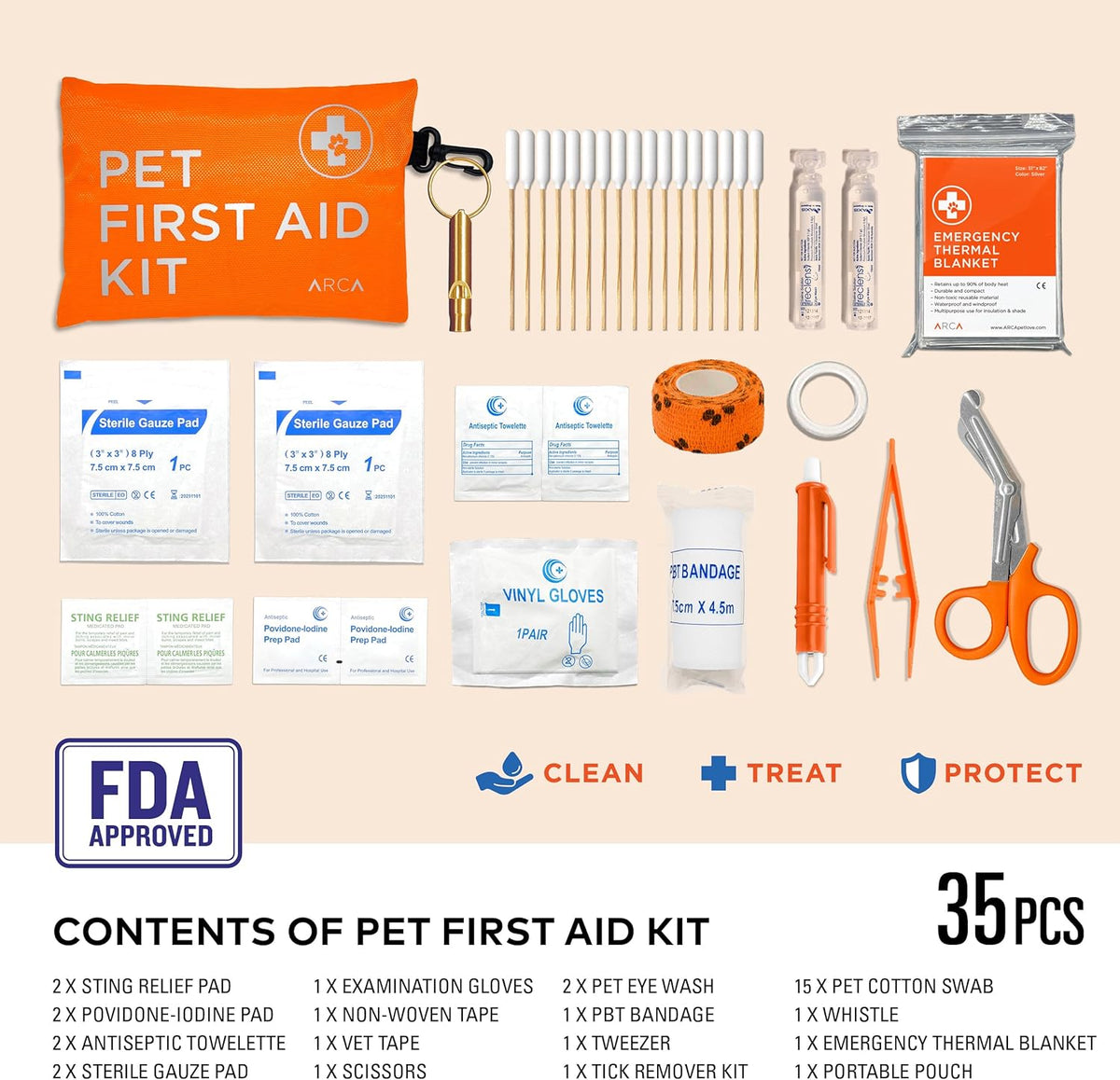 Dog First Aid Kit - Pet Emergency Kit - Water Resistant High Visibility Reflective First Aid Pouch