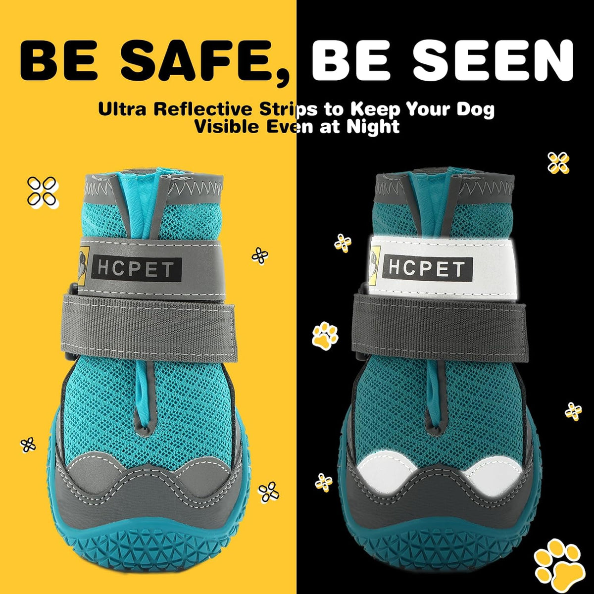 Hcpet Dog Shoes for Large Dogs, Breathable Dog Booties for Small Medium Dogs, Anti-Slip Dog Boots &