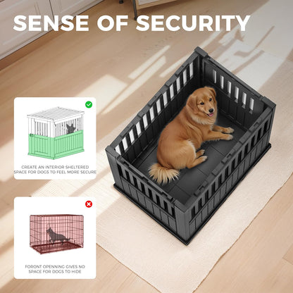 Dog House - Resin Outdoor Dog Kennel with Ventilated Design, Waterproof Dog Bed Shelter for