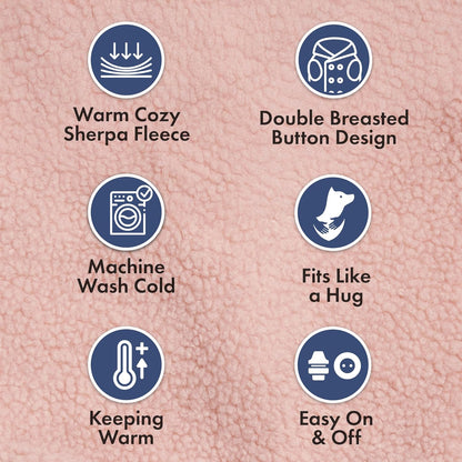 Spark Paws Teddy Dog Sweater, Sherpa Jacket Vest with Warm Fleece Lining, Winter Coat Suitable for
