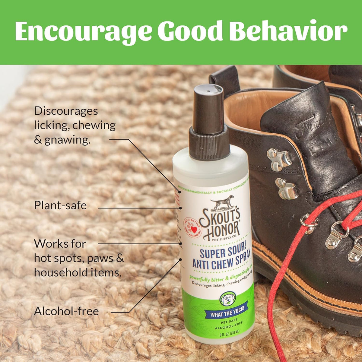 Skout's Honor Super Sour! Anti Chew Spray - Natural Ultra Bitter Formula to Help Deter That
