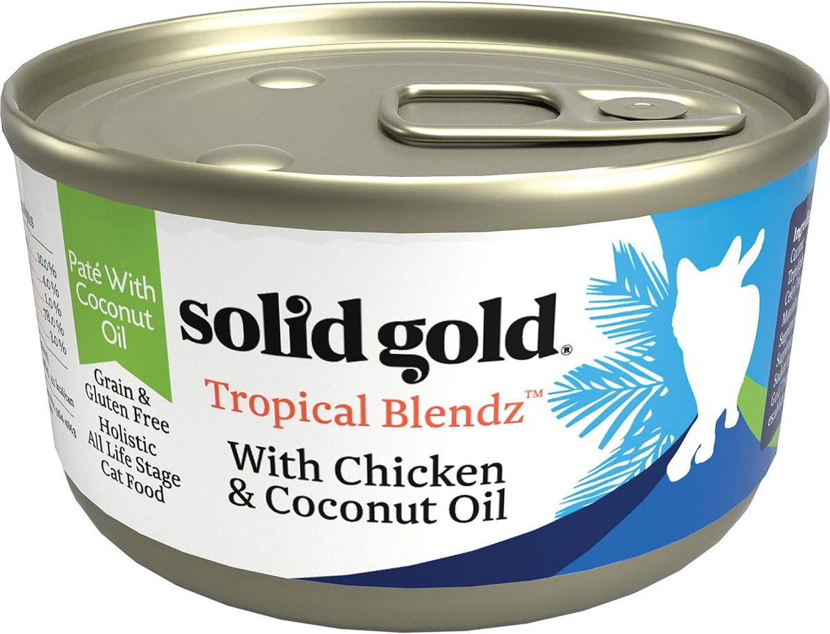 Solid Gold Wet Cat Food Pate in Coconut Oil - Healthy Canned Cat Food Pate w/Real Chicken, Omega