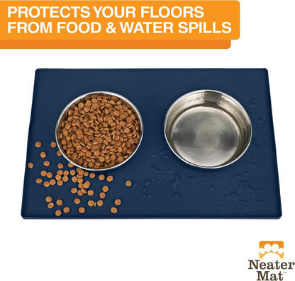 Neater Pet Brands Neater Mat Pet Mats for Food and Water, Cat & Dog Bowl Mat Waterproof Silicone