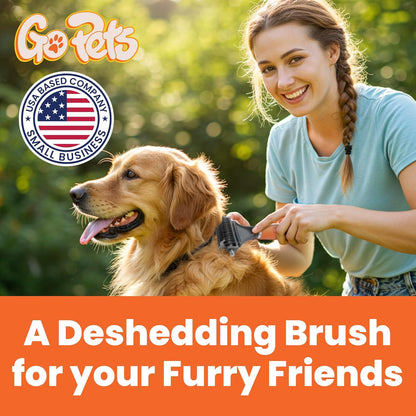 GoPets 2-Sided Dematting & Deshedding Comb for Dogs & Cats, Versatile Undercoat Detangler Brush for