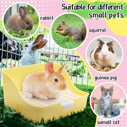 15 Pcs Rabbit Starter Kit Small Rabbit Litter Box Animal Grooming Kit Bunny Toys Bowl Blankets with