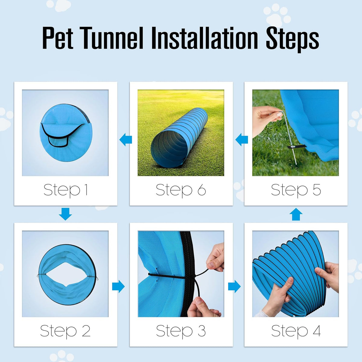Houseables Dog Tunnel, Dog Agility Tunnel, Agility Equipment, Puppy Obstacle Course, Pet
