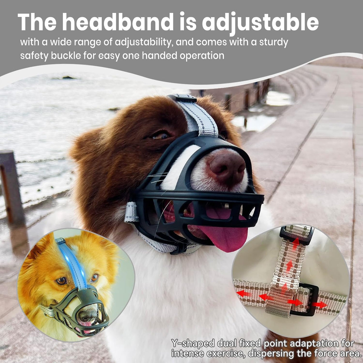Dog Muzzle, Basket Muzzle for Small Medium Large Dogs, Anti-Biting and Chewing, Lightweight &