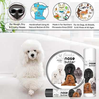The Blissful Dog Poodle Nose Butter, Versatile Dog Nose Balm for Dry Nose, Handcrafted Nose