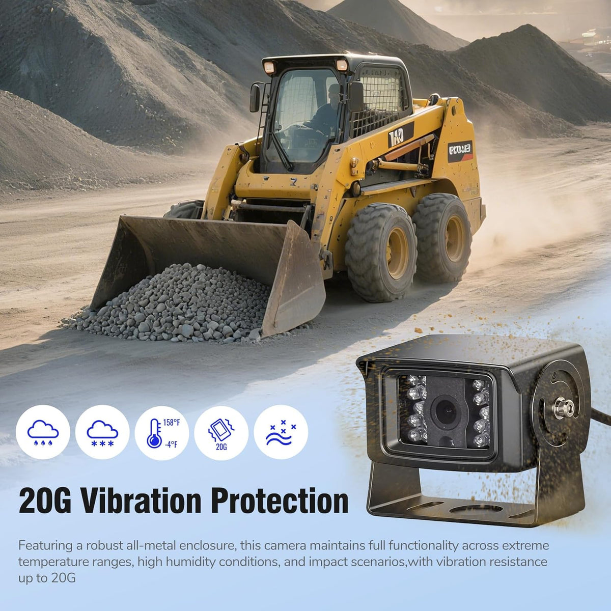7-inch AHD1080P Wired RV Backup Camera System, IP69k Waterproof IR Night Vision Reversing Camera