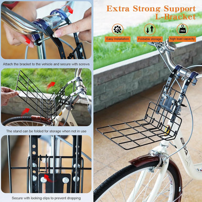 Xixter Dog Basket for Bike, Suitable for Small & Medium Pet Up to 7 kg, Foldable 4-in-1 Pet Bike