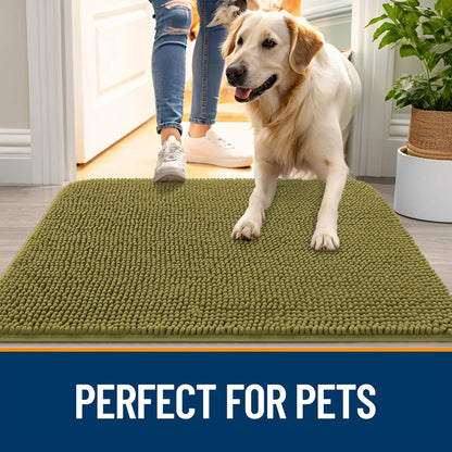 OLANLY Dog Door Mat for Muddy Paws 24x16, Absorbs Moisture and Dirt, Absorbent Non-Slip Washable