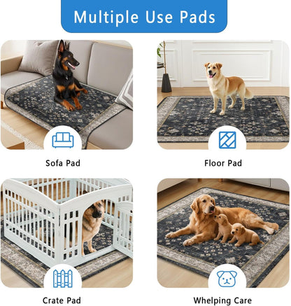 Washable Pee Pads for Dogs 2 Pack, Absorbent Reusable Puppy Pads Waterproof, Leakproof & Non-Slip