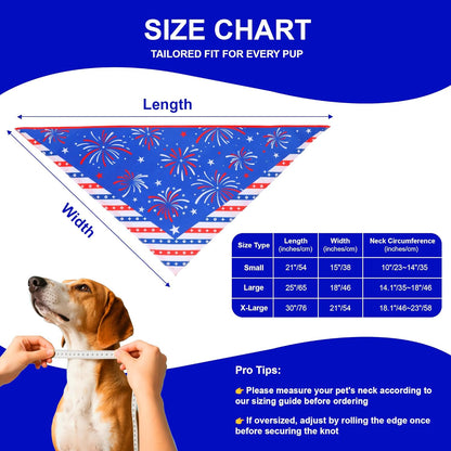 4th of July Cooling Dog Bandana 1-Pack for Small to Medium Dogs - Patriotic Bandanas with American