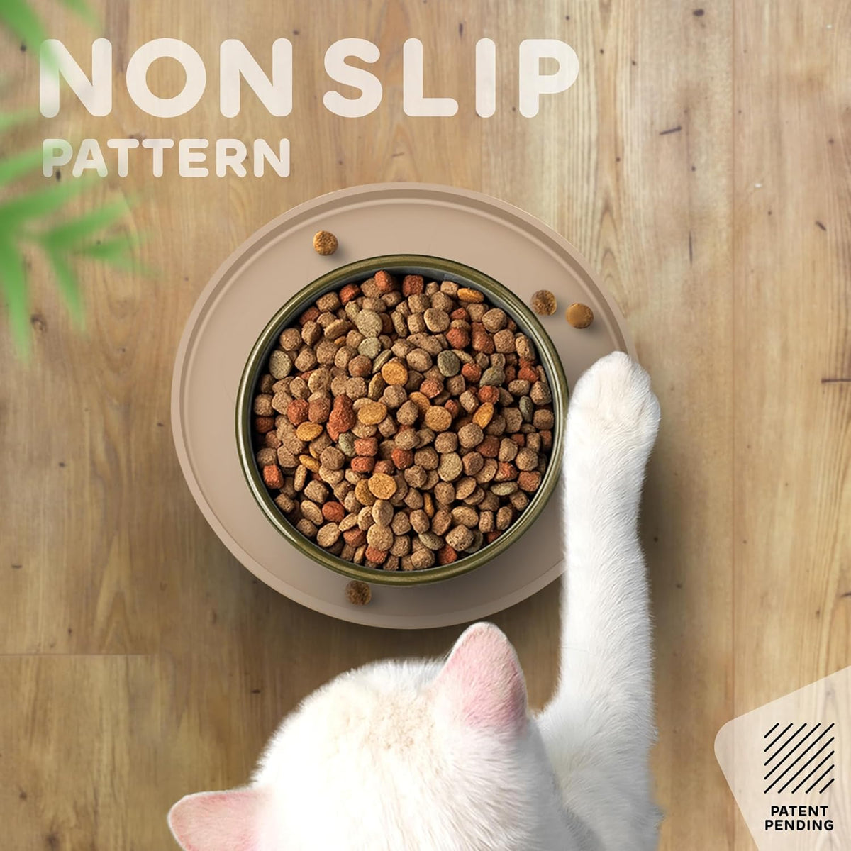 Dog Food Mat Round 10" - Raised Edges Dogs Mat for Food and Water Prevent Spill, Waterproof Cat
