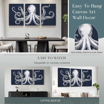 Octopus Wall Decor, Octopus Canvas Wall Art, Ocean Wall Decor,Sea Animal Canvas to Paint for