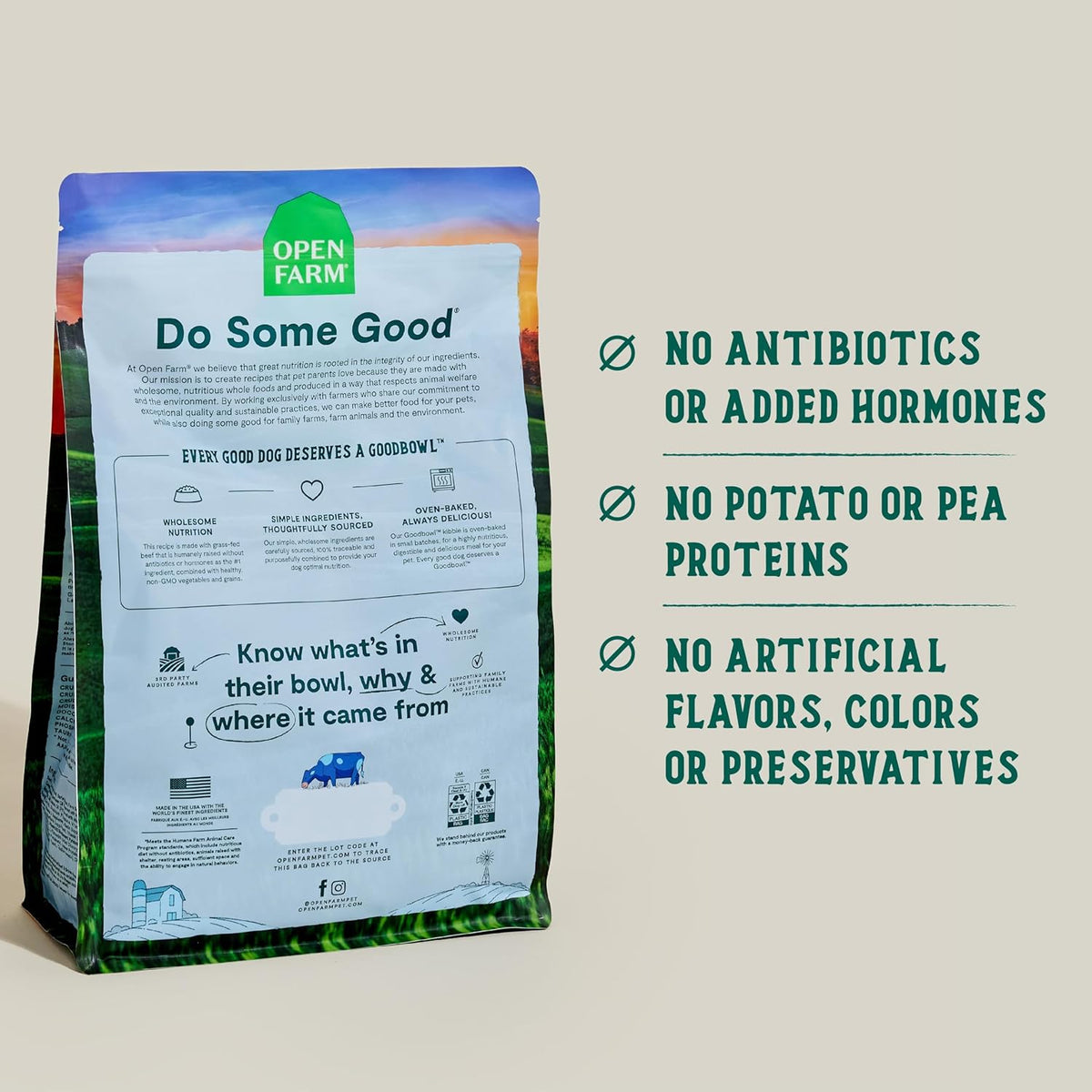 Open Farm Goodbowl, Oven-Baked Small Batch Dry Dog Food - Grass-Fed Beef & Brown Rice Recipe