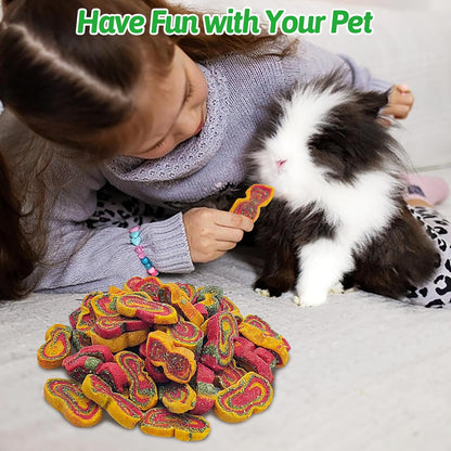 Fhiny Rabbit Chew Toys Mixed Forage Beetroot Carrot and Pumpkin Bunny Treats for Hamsters Guinea
