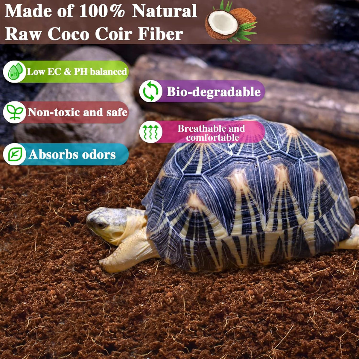 ZeeDix 2Pcs Compressed Coconut Fiber Substrate, 100% Organic Coco Coir Fiber Brick Substrate Fluffy