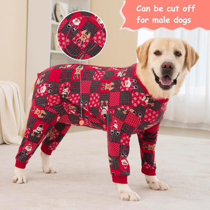 Yeapeeto Dog Onesie Surgery Recovery Suit for Large Medium Bodysuit Dogs Pajamas PJS Full Body for