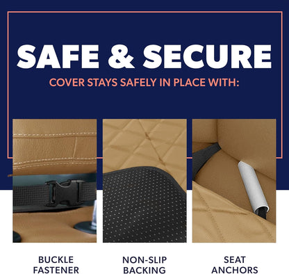 Active Pets Dog Car Seat Cover, Waterproof Front Seat Protector for SUV Truck Sedan, Pet Safety