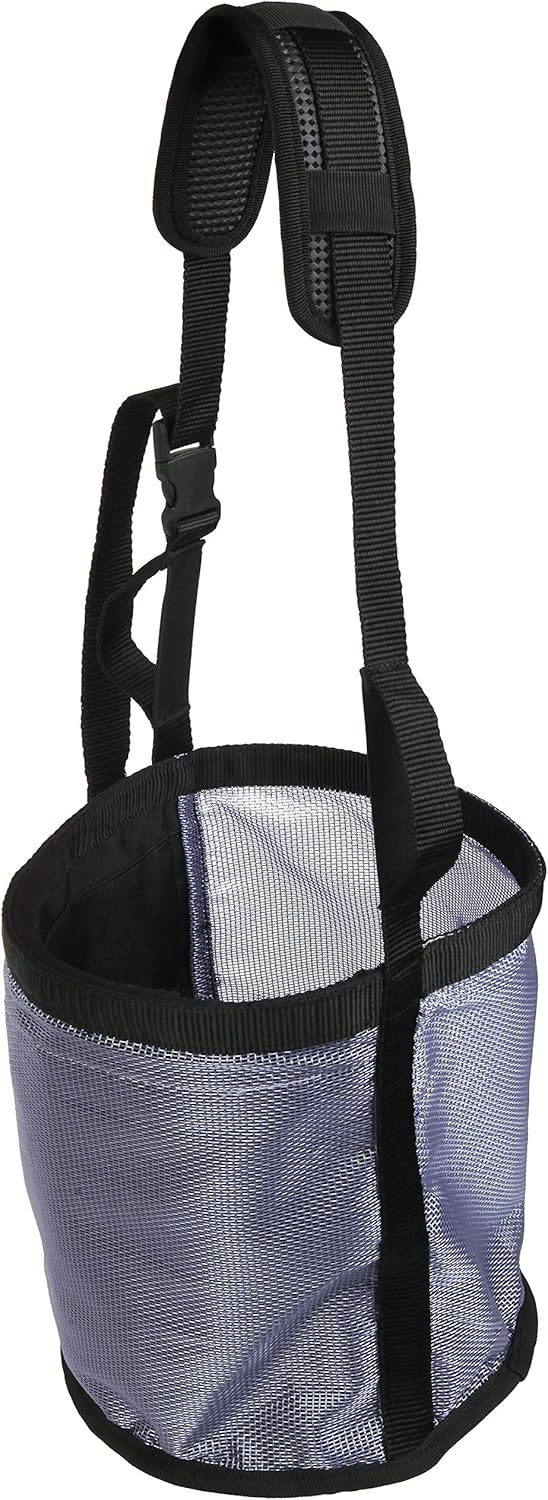 Majestic Ally Horse Feed Bag, Heavy Duty Nylon Mesh Grain Feed Bag, Adjustable Strap with Durable