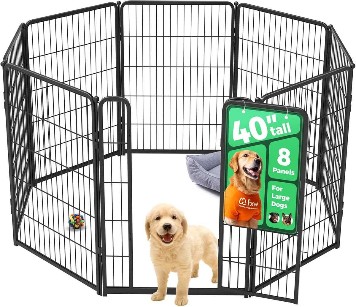 FXW Homeplus Unleashed Indoor Dog Playpen - Stress-Free and Safe Play, Heavy Duty 40 Inch 8 Wire