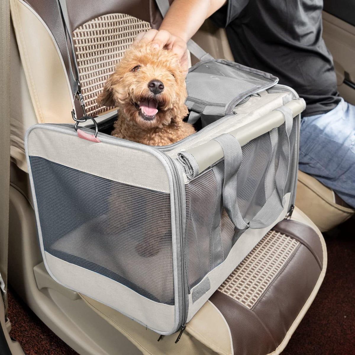 Pet Carrier for Large Cat Soft-Sided Animal Traveling Bag for Medium Cat up to 20lbs / Washable