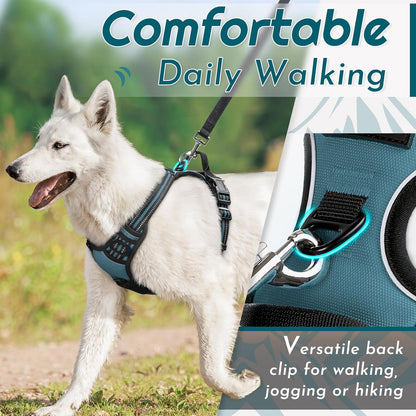 Eagloo Dog Harness Small Sized Dog, No Pull Service Vest with Reflective Strips and Control Handle