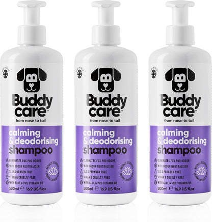 Calming & Deodorising Dog Shampoo by Buddycare | Lavender Scented | with Aloe Vera and Pro Vitamin