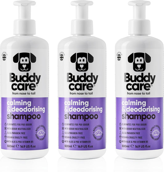 Calming & Deodorising Dog Shampoo by Buddycare | Lavender Scented | with Aloe Vera and Pro Vitamin