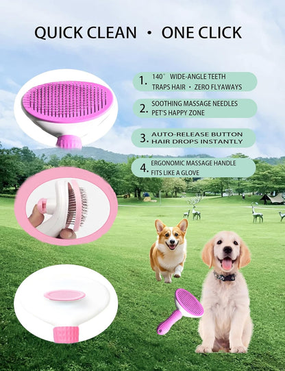 6ps Dog Cat Brush Grooming Kitf, Dog Cat Brushes, Bath Brush, Dematting Rake and Comb, Nail