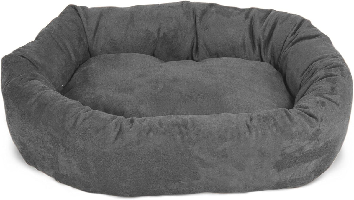 Majestic Pet 24 Inch Suede Calming Dog Bed Washable 24x19x7 (Inch) – Cozy Soft Round Donut Dog Bed