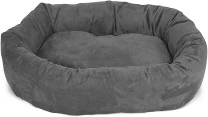 Majestic Pet 52 Inch Suede Calming Dog Bed Washable 52x35x11 (Inch) – Cozy Soft Round Donut Dog Bed