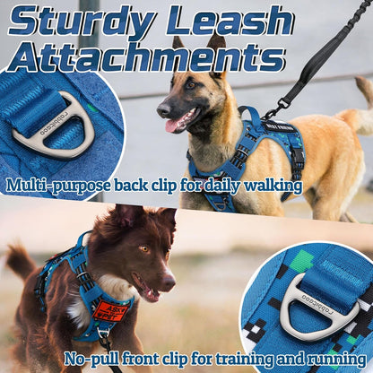 rabbitgoo Tactical Dog Harness for Large Dogs, No Pull Military Service Vest with Handle & Molle