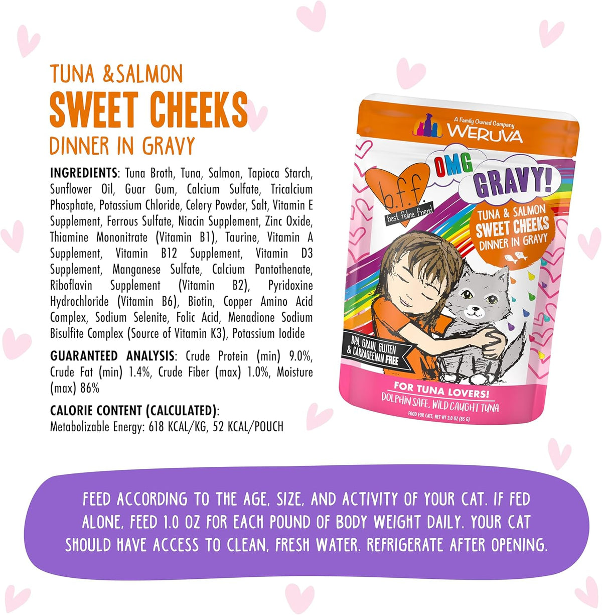 Weruva B.F.F. OMG - Best Feline Friend Oh My Gravy!, Tuna & Salmon Sweet Cheeks with Tuna & Salmon