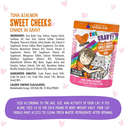 Weruva B.F.F. OMG - Best Feline Friend Oh My Gravy!, Tuna & Salmon Sweet Cheeks with Tuna & Salmon