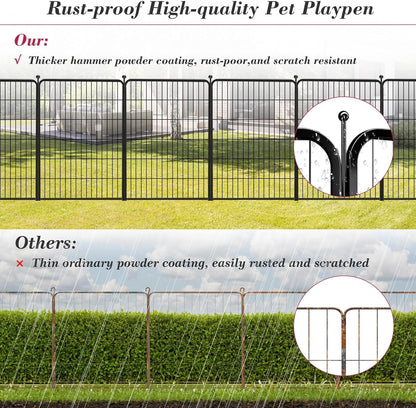 Dog Playpen Outdoor 40 inch 16 Panels Indoor Dog Pen for Large/Medium/Small Dogs Rustproof Metal