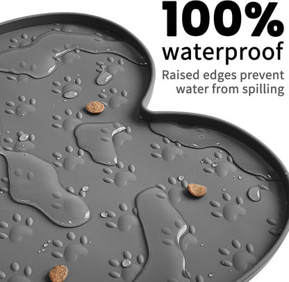 Dog Food Mat Anti-Slip Silicone Dog Bowl Mat Thicker Pet Placemat Waterproof Cat Feeder Pad with
