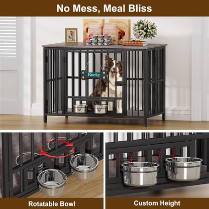 Easycom 41" Dog Crate Furniture Foldable, No Assembly Decorative Dog Kennel Indoor, Dog Crates for