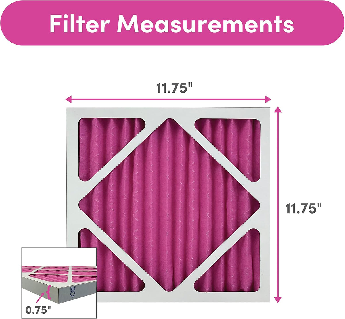 Colorfil 12x12x1 Air Filter (4-Pack) | Made in the USA | Color Changing | Remove Cat and Dog Odor |