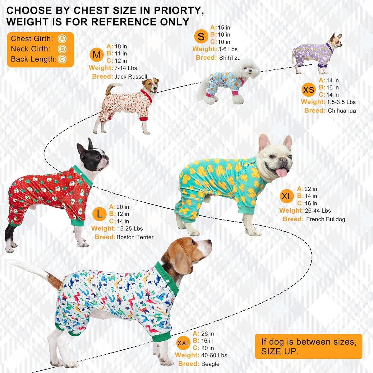 BEAUTYZOO Dog Pajamas Large Sized Dog, Summer Doggie Pajamas for Boy Girl, Soft Strechy Cotton