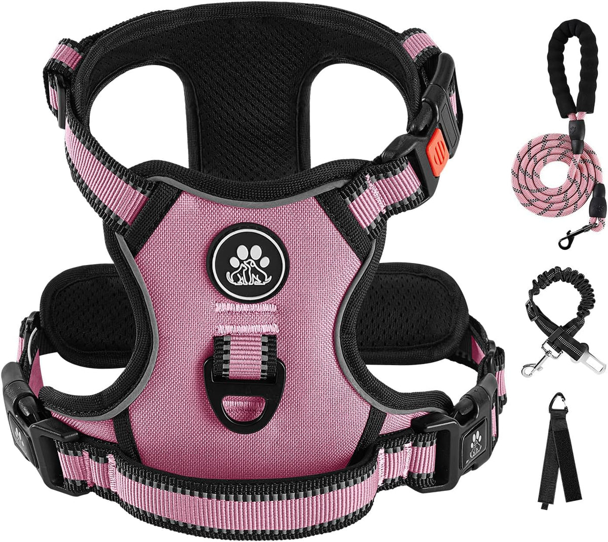 IVY&LANE No Pull Dog Harness for Small Dogs, Dog Vest Harness with Leash, Safety Belt and Storage