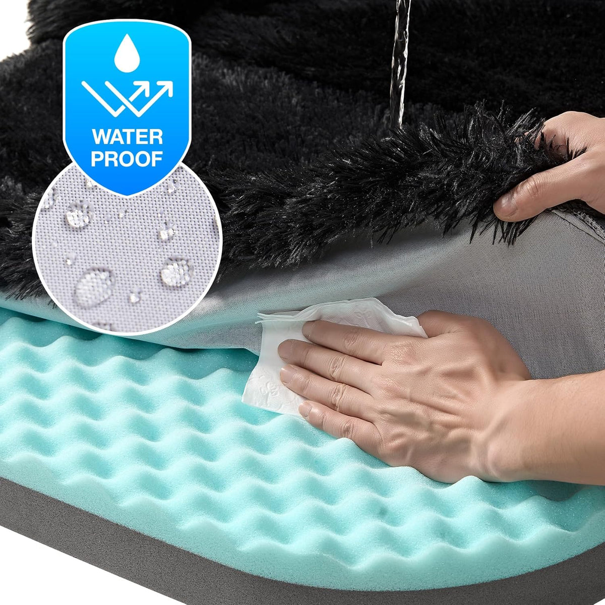 EHEYCIGA Foldable XXL Dog Bed, Faux Fur Fluffy Pet Couch Bed for Extra Large Dogs, Orthopedic