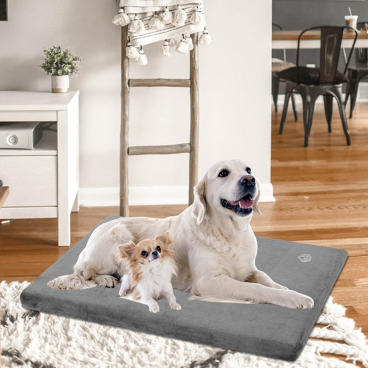 EMPSIGN Stylish Dog Bed Mat Dog Crate Pad Mattress Reversible (Cool & Warm), Water Proof Linings