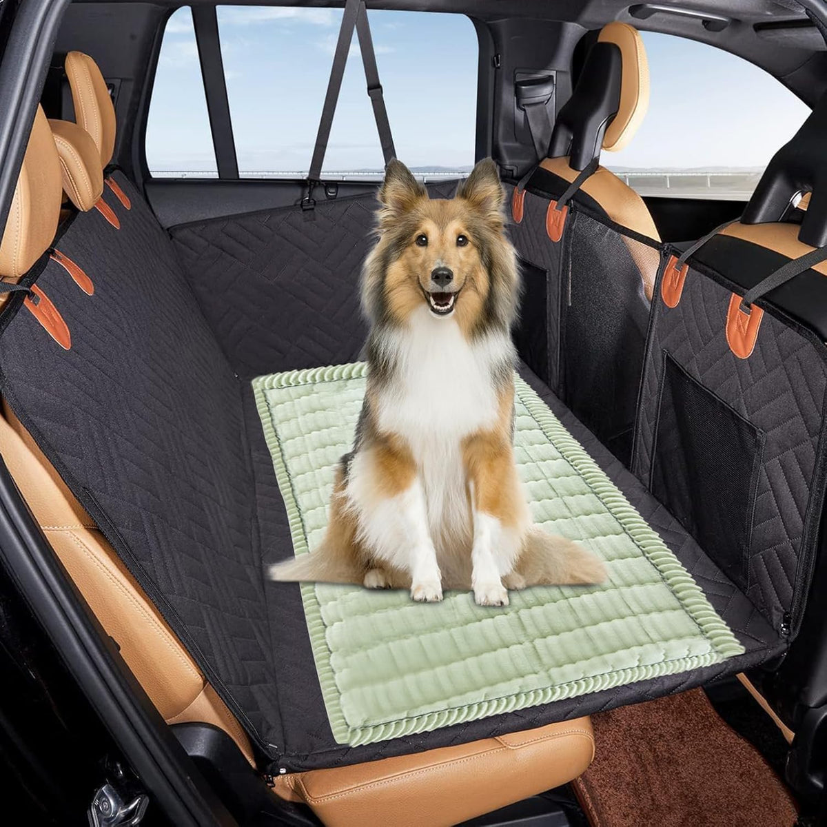 VClife Dog Car Seat Cover for Backseat Extender, Anti Slip Dog Bed Mat Travel Blanket, Pet Friendly