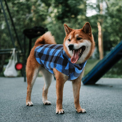 ASENKU Dog Sweater, Plaid Dogs Fleece Vest, Soft Comfortable Pet Pajamas, Warm Winter Puppy Shirt