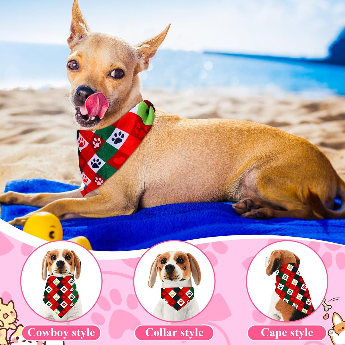72 Pcs Paw Dog Bandanas Bulk Pet Triangle Scarf Cat Bibs Puppy Scarf Pet Bandanas for Puppy Cat
